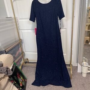 Karl Lagerfeld Sparkling Midnight Blue Long Sleeve Dress